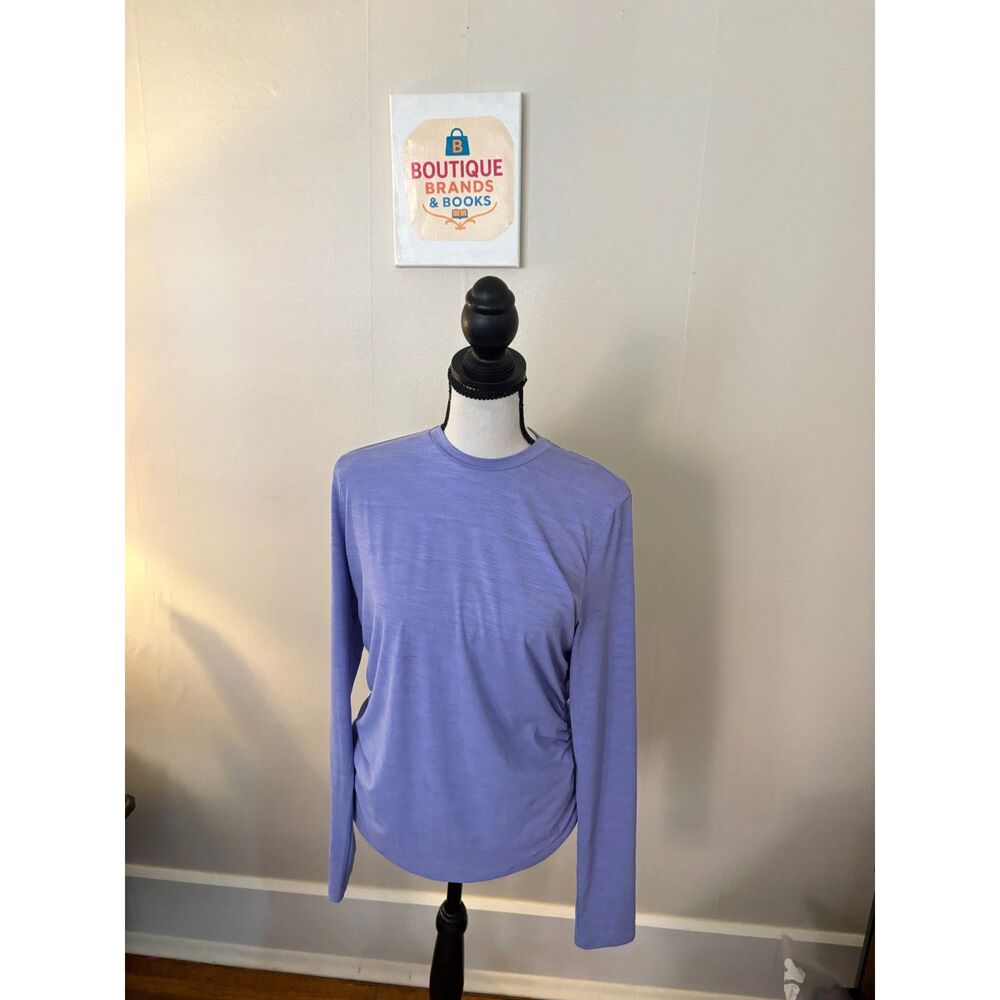 CALIA Women’s Medium Lavender Long-Sleeve Ruched Side Athletic Top